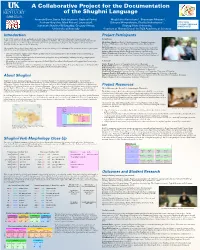 A Collaborative Project for the Documentation of the Shughni Language