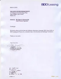 BDOLF Definitive Information Statement for 2012 Annual