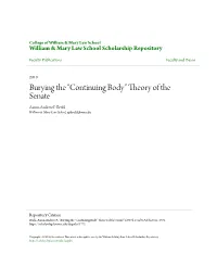 “Continuing Body” Theory of the Senate Aaron-Andrew P