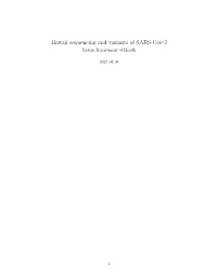 Hawaii Sequencing and Variants of SARS-Cov-2 Hawaii Department of Health