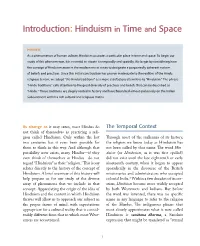 Hinduism in Time and Space
