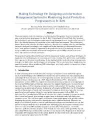 Making Technology Fit: Designing an Information Management System for Monitoring Social Protection Programmes in St