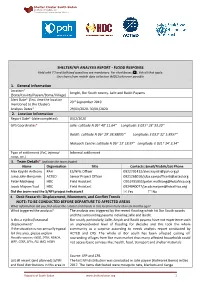 SHELTER/NFI ANALYSIS REPORT - FLOOD RESPONSE Field with (*) and Italicized Questions Are Mandatory