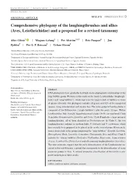 Comprehensive Phylogeny of the Laughingthrushes and Allies (Aves, Leiothrichidae) and a Proposal for a Revised Taxonomy