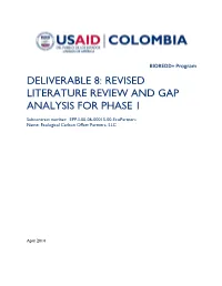 Deliverable 8: Revised Literature Review and Gap Analysis for Phase 1