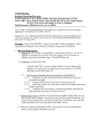 Gold Plating Standard Operating Procedure Faculty Supervisor: Prof