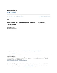Investigation of the Reflective Properties of a Left-Handed Metamaterial