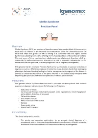 Marfan Syndrome Precision Panel Overview Indications Clinical Utility