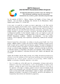 MIKTA Statement 2021 ECOSOC Humanitarian Affairs Segment