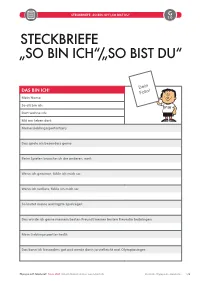 Steckbriefe „So Bin Ich“/„So Bist Du“ G 1.0