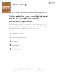The Free and Unfree Settlements of Norfolk Island: an Overview of Archaeological Research