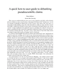 A Quick How-To User-Guide to Debunking Pseudoscientific Claims