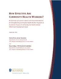 How Effective Are Community Health Workers?