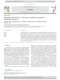 Phylogenetic Determinants of Toxin Gene Distribution in Genomes of Brevibacillus Laterosporus ⁎ Travis R