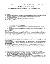 Report to WEA for Conveyance to Wycliffe Global Alliance and SIL Int'l