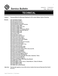 Service Bulletin TECHNICAL