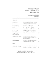 The Journal of Appellate Practice and Process