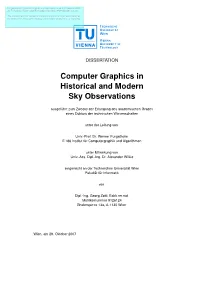 Computer Graphics in Historical and Modern Sky Observations