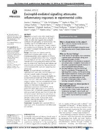 Eosinophil-Mediated Signalling Attenuates Inflammatory Responses