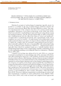 From Artefact Typologies to Cultural Heritage Ontologies: Or, an Account of the Lasting Impact of Archaeological Computing