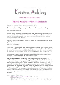 Tips for Self Publishing