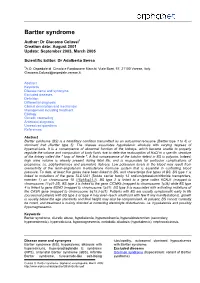 Bartter Syndrome