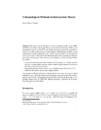 Cohomological Methods in Intersection Theory
