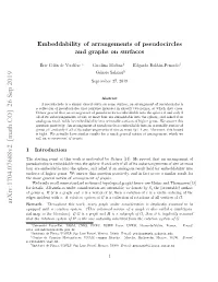 Embeddability of Arrangements of Pseudocircles and Graphs on Surfaces