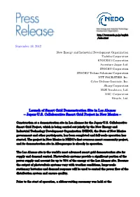 Launch of Smart Grid Demonstration Site in Los Alamos – Japan-U.S