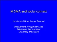 MDMA and Social Context