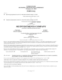 SEI INVESTMENTS COMPANY (Exact Name of Registrant As Specified in Its Charter)