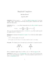 Simplicial Complexes