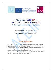 ACE II Project LEAFLET Analytical Youth Exchange Work Programme