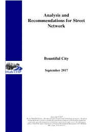 Analysis and Recommendations for Street Network