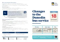 Changes to the Dunedin Bus Service