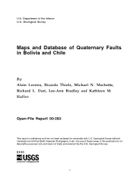 Maps and Database of Quaternary Faults in Bolivia and Chile