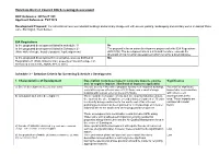 Selection Criteria for Screening Schedule 2 Development