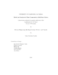 UNIVERSITY of CALIFORNIA, SAN DIEGO Model and Analysis of Trim