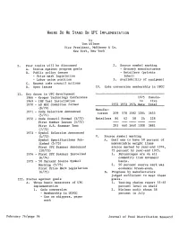 WHERE Do WE STAND on UPC IMPLEMENTATION