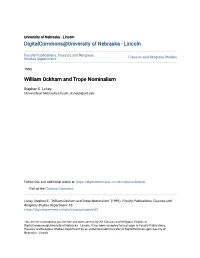 William Ockham and Trope Nominalism