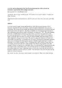 A Review and Investigation of the Non-Newtonian Properties of Lavas Based on Laboratory Experiments with Analogue Materials 1 2 BAGDASSAROV N