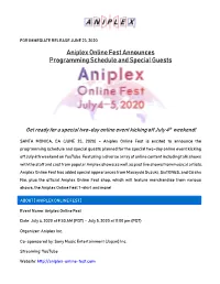Aniplex Online Fest Announces Programming Schedule and Special Guests