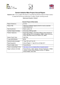 Darwin Initiative Main Project Annual Report