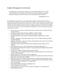 Examples of Microaggressions in the Classroom