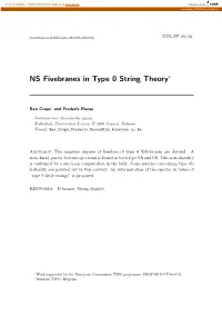 NS Fivebranes in Type 0 String Theory∗