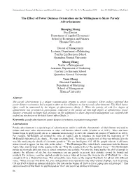 The Effect of Power Distance Orientation on the Willingness to Share Parody Advertisements
