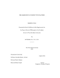 The Emergence of Distinctive Features Dissertation