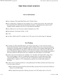 THE WISCONSIN SURVEY - Spring 2002