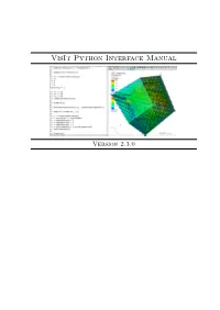 Visit Python Interface Manual