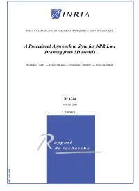 A Procedural Approach to Style for NPR Line Drawing from 3D Models